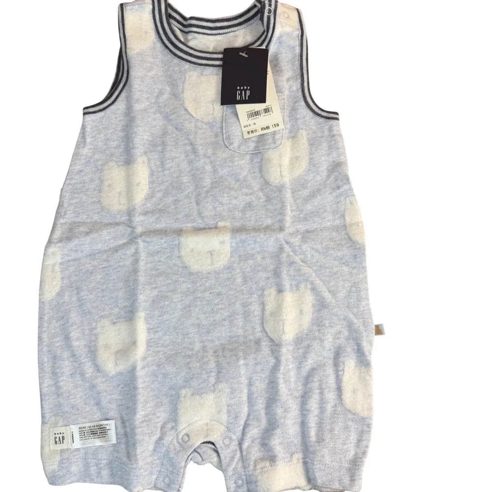 Gap Kids Light Blue Bear Print One Piece Jumper 12-18 Months